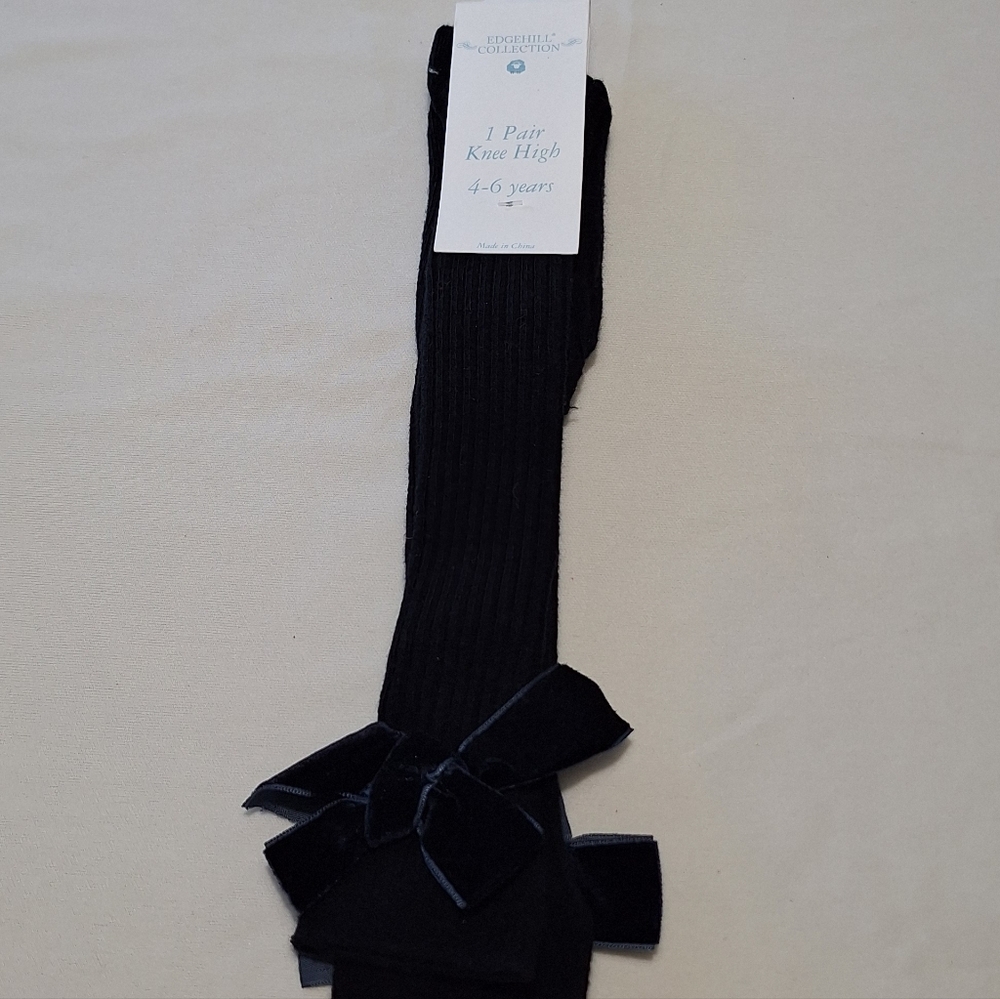 Edgehill Collection Black Knee High Socks